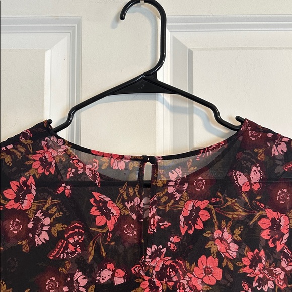 NWOT Ecru Floral Printed Silk Long Sleeve Dress size M - Picture 10 of 13